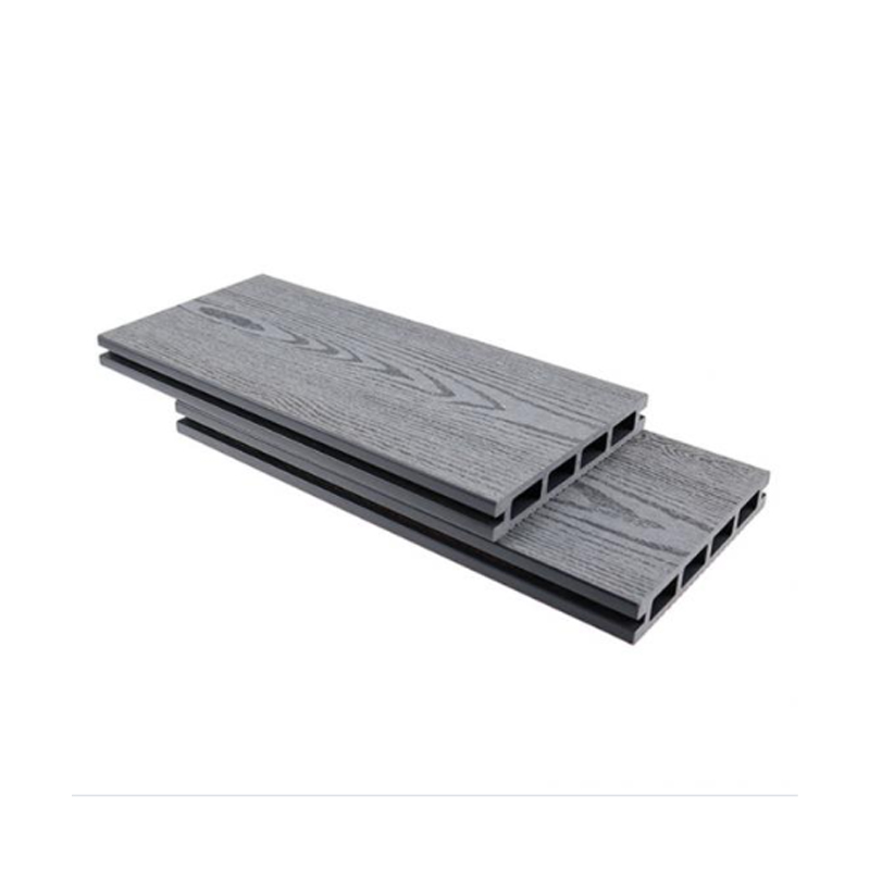 SRL-DEK 146*23mm কাঠ-শস্য ফিনিশ গ্রে হোলো কম্পোজিট ডেকিং বোর্ড