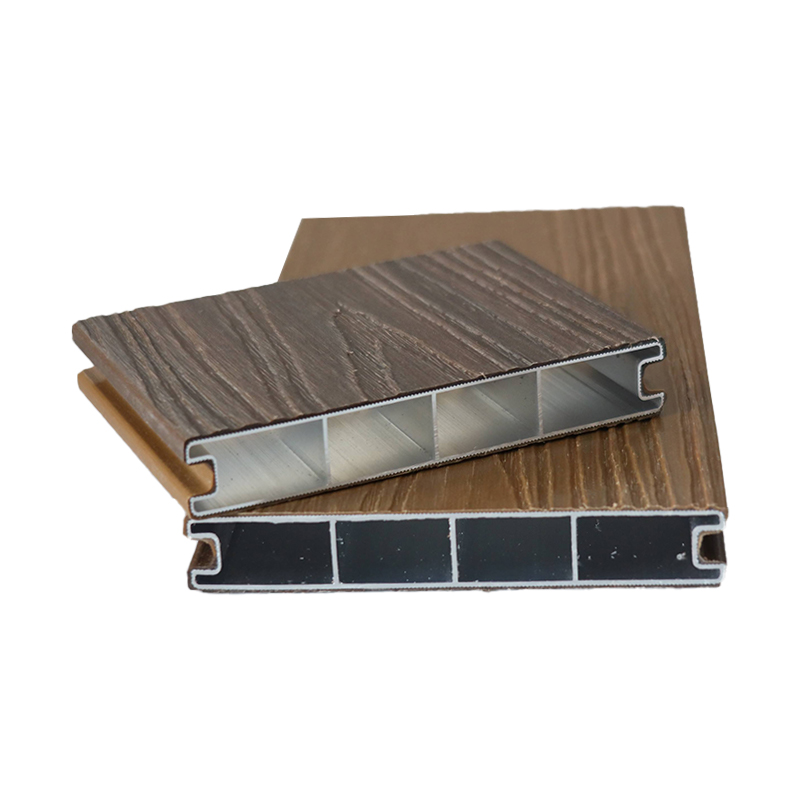 SRL-AL 138*23mm ফায়ার-প্রতিরোধী, কো-এক্সট্রুড অ্যালুমিনিয়াম সহ জলরোধী WPC ডেকিং